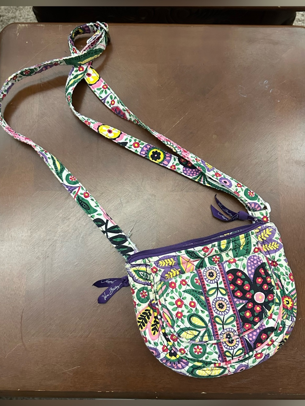 Vera Bradley Quilted Floral Crossbody - Purple, Green & Multicolor